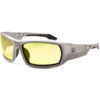 Ergodyne® Skullerz® Odin Safety Glasses Yellow Lens Matte Gray Frame