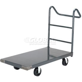 Global Industrial™ Steel Deck Truck 36x24 2000 Lb. Cap. 6"" Rubber Casters - Ergo Handle