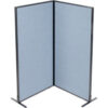 Interion® Freestanding 2-Panel Corner Room Divider 36-1/4""W x 72""H Panels Blue