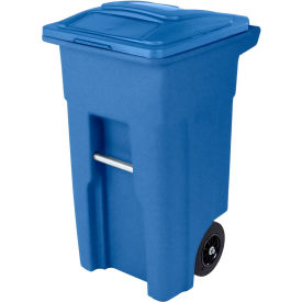 Toter Heavy Duty Two-Wheel Trash Cart 32 Gallon Blue - ANA32-57311