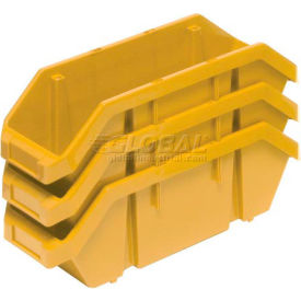 Quantum Plastic Quickpick Double Hopper Bin 8-3/8""W x 18-1/2""L x 7""H Yellow