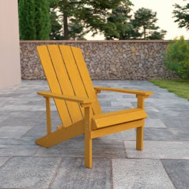 Flash Furniture Charlestown All-Weather Adirondack Chair - Yellow Faux Wood