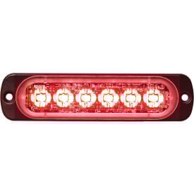 Buyers LED Rectangular Red Low Profile Strobe Light 12V - 6 LEDs - 8891903