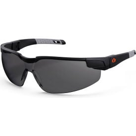 Ergodyne® Dellenger-AF Safety Glasses w/ Adjustable Temples Smoke Lens Matte Black Frame