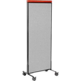 Interion® Mobile Deluxe Office Partition Panel 24-1/4""W x 64-1/2""H Gray
