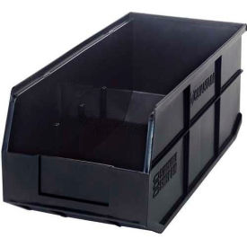 Quantum Plastic Stacking and Hanging Shelf Bin SSB463 8-1/4""W x 18""L x 7""H Black