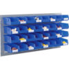 Global Industrial™ Wall Bin Rack Panel 36 x19 - 32 Blue 4-1/8x7-1/2x3 Stacking Bins
