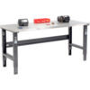 Global Industrial™ 72x30 Adj. Height Workbench C-Channel Leg Stainless Steel Square Edge Black