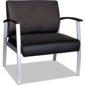 Alera® Bariatric Guest Chair - Polyurethane - Black - metaLounge Series