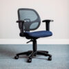 Interion® Mesh Office Chair With Mid Back & Adjustable Arms Fabric Blue