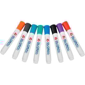 Global Industrial™ Dry Erase Markers Bullet Tip Assorted Colors 8 Pack