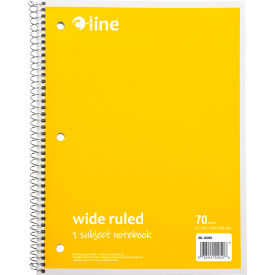 C-Line® 1-Subject Notebook Wide Ruled 70-Page Yellow 24 Each/Set