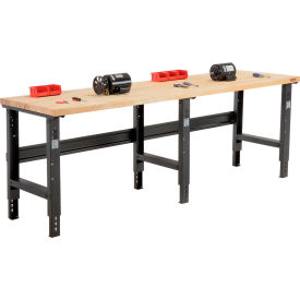 Global Industrial™ Extra Long Workbench 96 x 30"" Adjustable Height Maple Square Edge