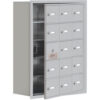 Salsbury 5-Tier 15 Door Cell Locker w/ Recessed Keyed Locks 24""W x 8-3/4""D x 31""H Gray Assembled