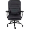 Interion® Big & Tall Executive Chair With High Back & Fixed Arms Synthetic Leather Black