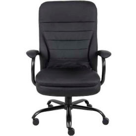 Interion® Big & Tall Executive Chair With High Back & Fixed Arms Synthetic Leather Black