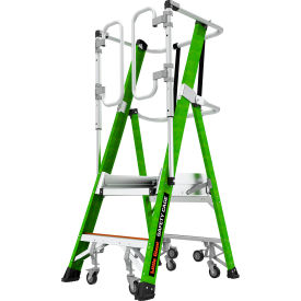 Little Giant® Safety Cage Platform Ladder w/ Wheels 2' Type IAA 2 Step 375 lb. Capacity