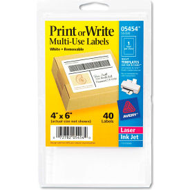 Avery® Print or Write Removable Multi-Use Labels 4 x 6 White 40/Pack