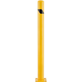 Global Industrial™ Steel Safety Bollard W/Black Hazard Tape 4.5""D x 60''H
