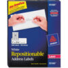 Avery® Repositionable Address Labels for Laser Printers 1 x 2 5/8 White 3000/Box