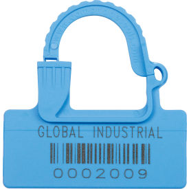 Global Industrial™ One Piece Padlock Seal Med Blue 100/Pack