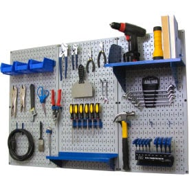 Wall Control Pegboard Standard Tool Storage Kit Gray/Blue 48"" X 32"" X 9""