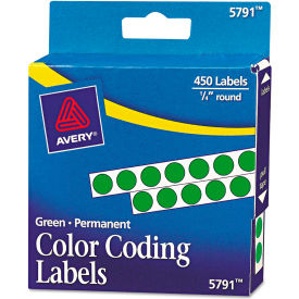 Avery® Permanent Self-Adhesive Color-Coding Labels 1/4"" Dia Green 450/Pack