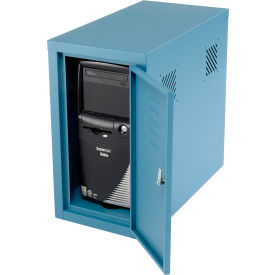 Global Industrial™ Security Computer CPU Enclosed Cabinet Side Car Blue