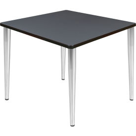 Regency Kahlo 36"" Square Multipurpose Breakroom Tapered Leg Table Grey/ Chrome