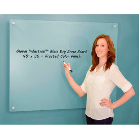 Global Industrial™ Frosted Glass Dry Erase Board 48""W x  36""H