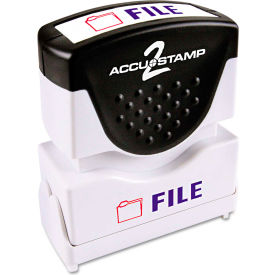 Accustamp2 Shutter Stamp with Microban Red/Blue FILE 1 5/8 x 1/2