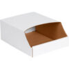 Global Industrial™ Stackable Corrugated Bin Boxes 9""Wx12""Lx4-1/2""H Oyster White