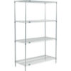 Nexel® 4 Shelf Poly-Z-Brite® Wire Shelving Unit Starter 60""W x 21""D x 74""H