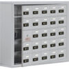 Salsbury 5-Tier 25 Door Welded Cell Phone Locker w/ Combo Locks 37""Wx9-1/4""Dx31""H Gray Assembled