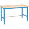 Global Industrial™ 60 x 30 Adjustable Height Workbench Square Tube Leg - Maple Safety Edge Blue