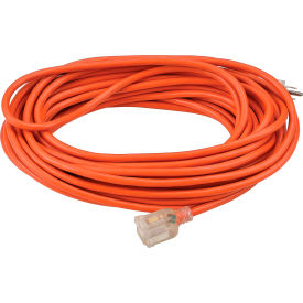Global Industrial™ 50 Ft. Outdoor Extension Cord w/ Lighted Plug 16/3 Ga 13A Orange