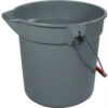 Rubbermaid® Brute 10 Qt. Round Plastic Utility Bucket 10-1/2"" Dia x 10-1/4""H Gray- RCP296300GY