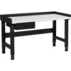 Global Industrial™ 60 x 30 Adj Height Workbench w/Drawer Black- Plastic Laminate Safety Top