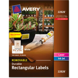 Avery® Removable Durable Labels TrueBlock Technology 1-1/4 x 1-3/4 Glossy WE 256/Pk