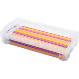 Advantus® Super Stacker Pencil Box Clear Holds 50+ Pencils 25+ Pens or 64+ Crayons