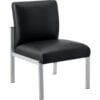 Interion® Armless Synthetic Leather Reception Chair Black W/ Silver Frame