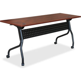 Lorell Mobile 72"" Flip Top Training Table - Cherry/Black