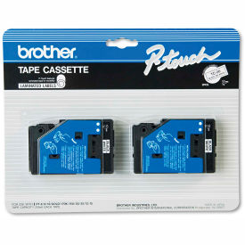 Brother® P-Touch® TC Tape Cartridges 1/2""W Black on White 2/Pack