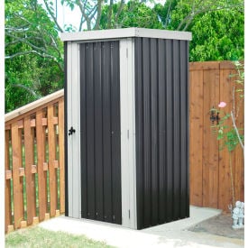 Hanover HANPATSHD-GW Galvanized Steel Shed 31-7/8""L x 38-3/5""W x 70-7/8""H Dark Gray/White