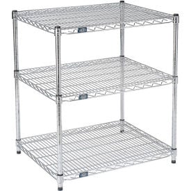Nexel® 3 Shelf Chrome ESD Wire Shelving Unit Starter 36""W x 21""D x 34""H
