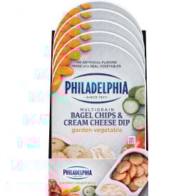 PHILADELPHIA Multigrain Bagel Chips & Garden Vegetable Cream Cheese Dip 2.5 oz 5 Count