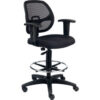 Interion® Drafting Stool Fabric Black