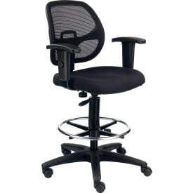 Interion® Drafting Stool Fabric Black
