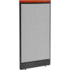 Interion® Deluxe Non-Electric Office Partition Panel with Raceway 24-1/4""W x 47-1/2""H Gray