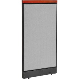 Interion® Deluxe Non-Electric Office Partition Panel with Raceway 24-1/4""W x 47-1/2""H Gray